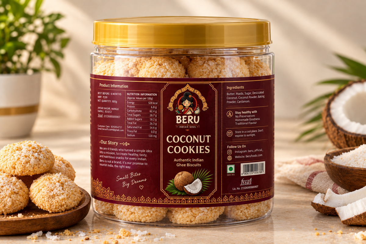 BERU Coconut Cookies | Handmade Coconut Delight 350g